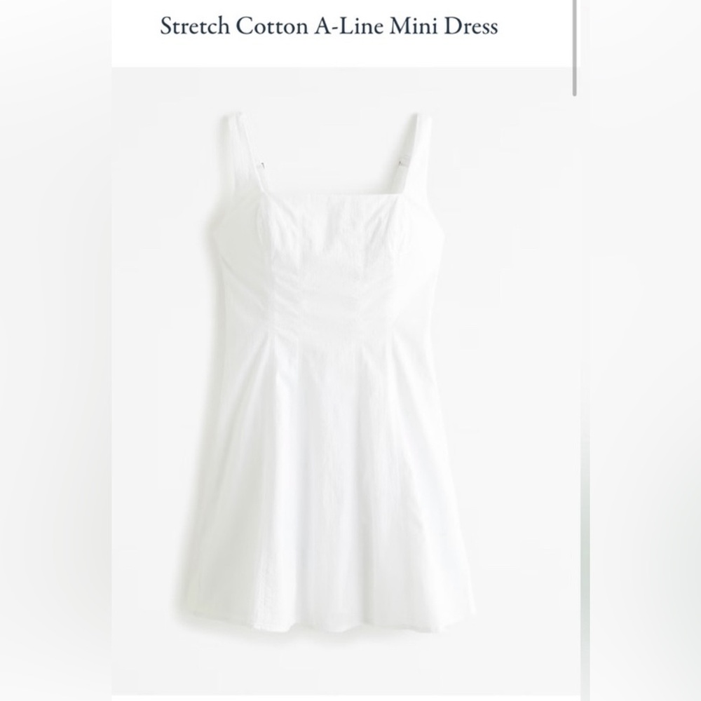 Abercrombie & Fitch White A-line Mini Dress Sleeveless Square Neck